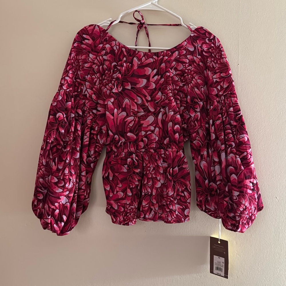 Kika Vargas Pink Floral Blouse
